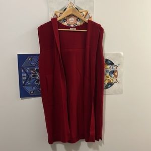 SOLD Cashmere Red Sweater Hang Cool Pretty Chic Soft Cardigan Top